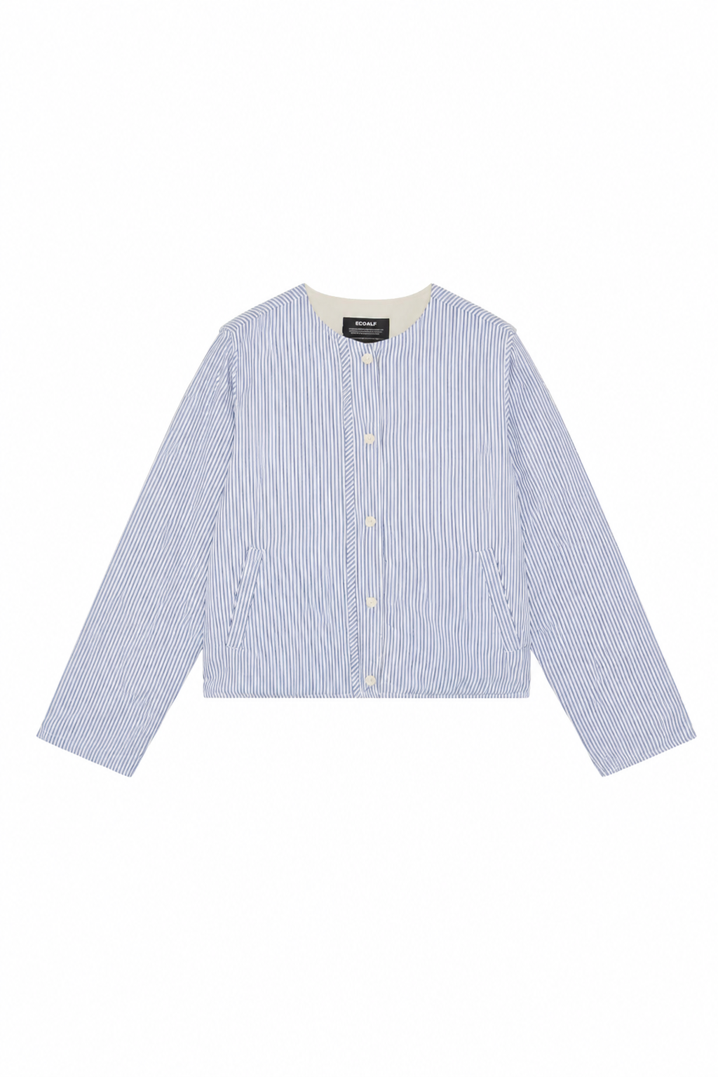 CHAQUETA REVERSIBLE GABI AZUL Y BLANCO