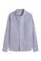 CAMICIA IN LINO ALFREDO A RIGHE BLU NAVY