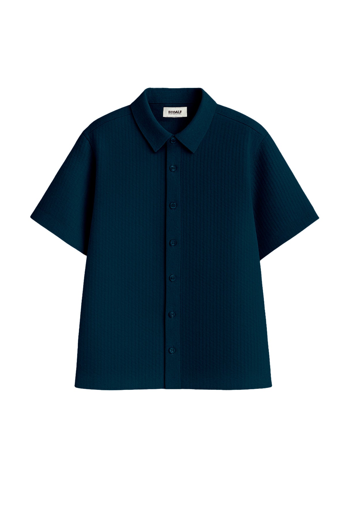 NAVY BLUE SEERSUCKER MELANIA SHIRT