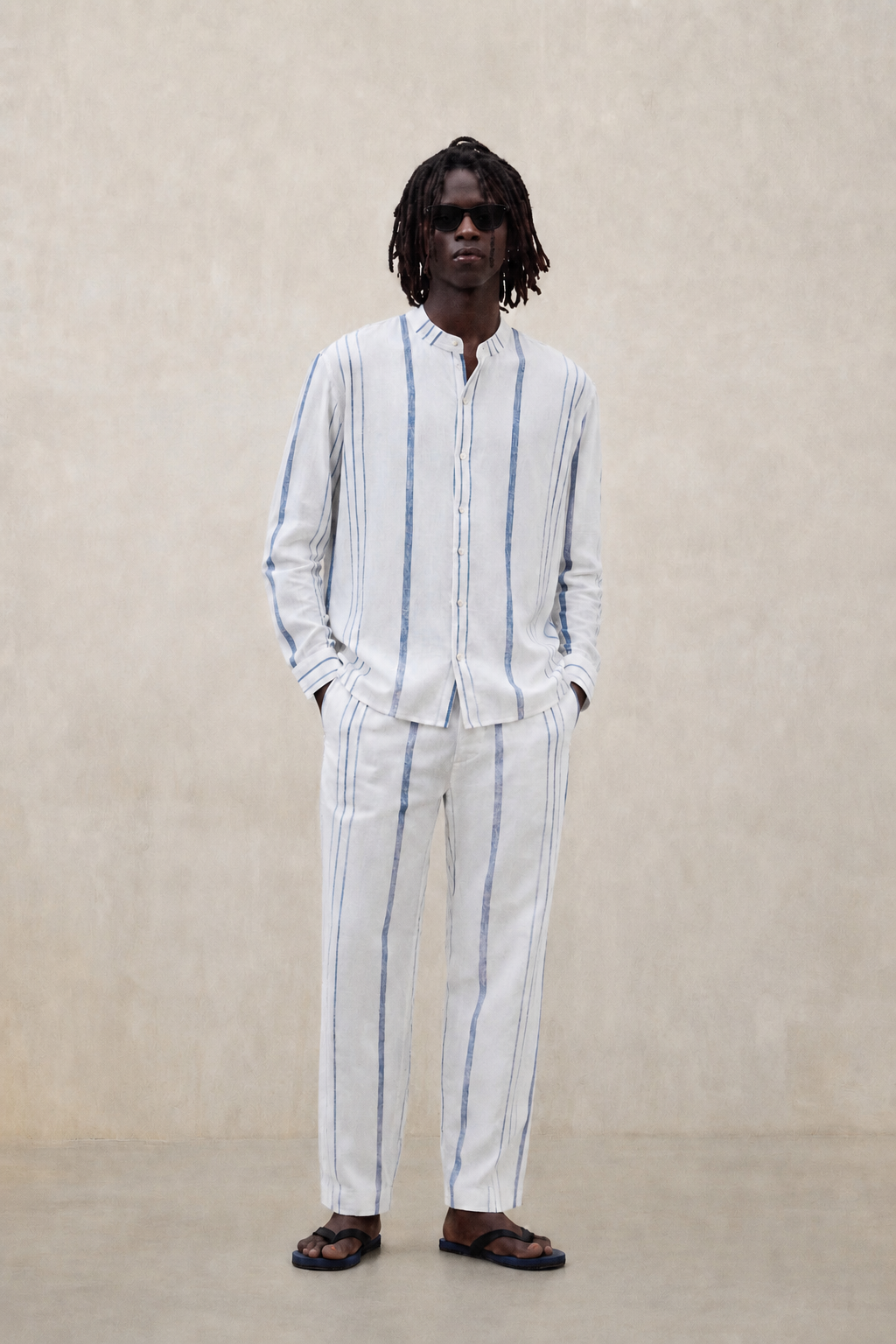 GINA STRIPED TROUSERS WHITE