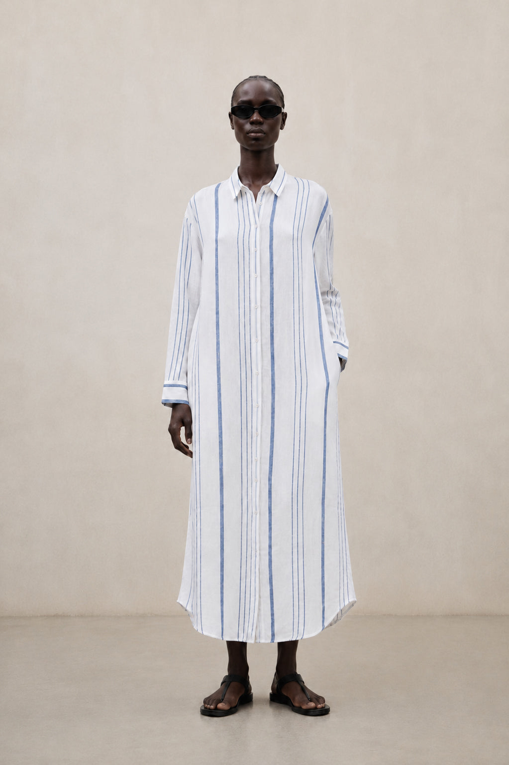 VESTIDO DE RAYAS DAREA BLANCO