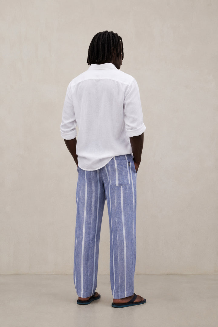 PANTALONES DE RAYAS GINA AZUL