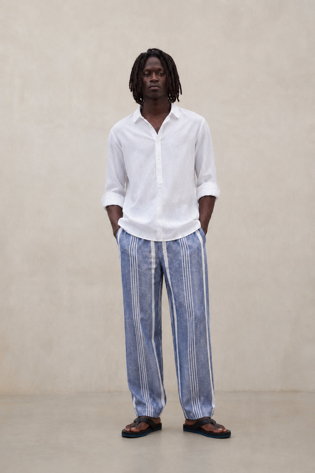 PANTALONES DE RAYAS GINA AZUL