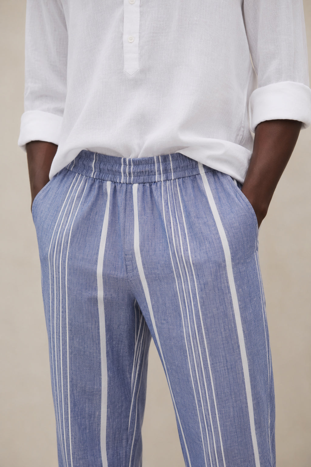 PANTALONES DE RAYAS GINA AZUL