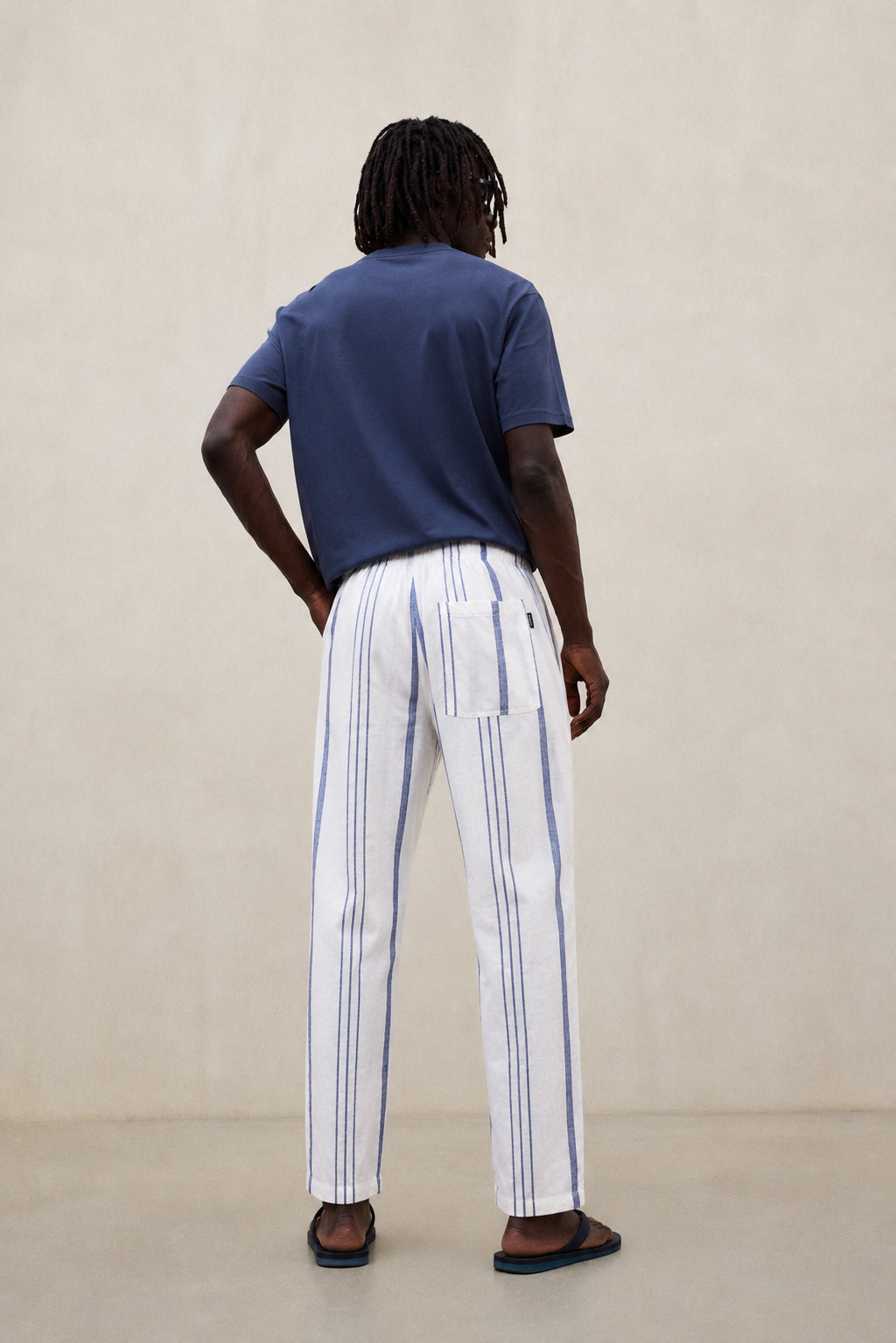 GINA STRIPED TROUSERS WHITE