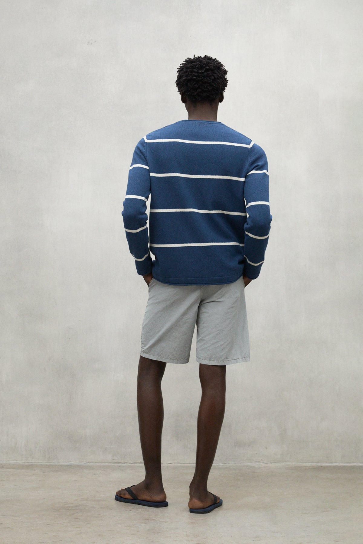 NAVY BLUE STRIPED BARCO SWEATER