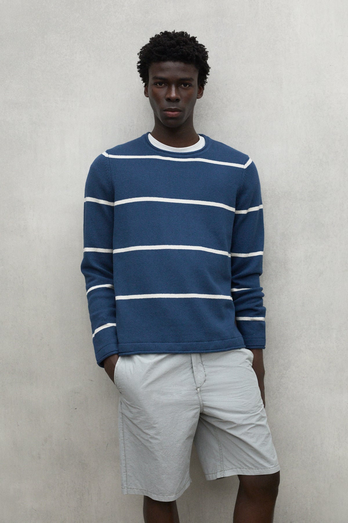 NAVY BLUE STRIPED BARCO SWEATER