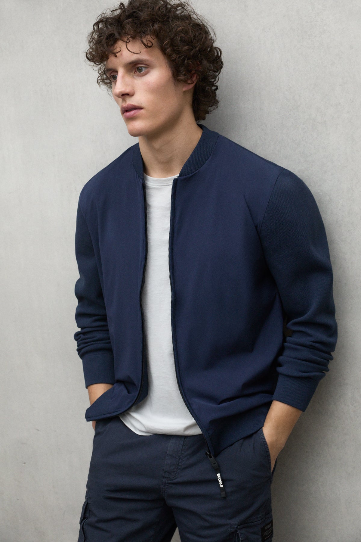NAVY BLUE KOBUS KNITTED JACKET