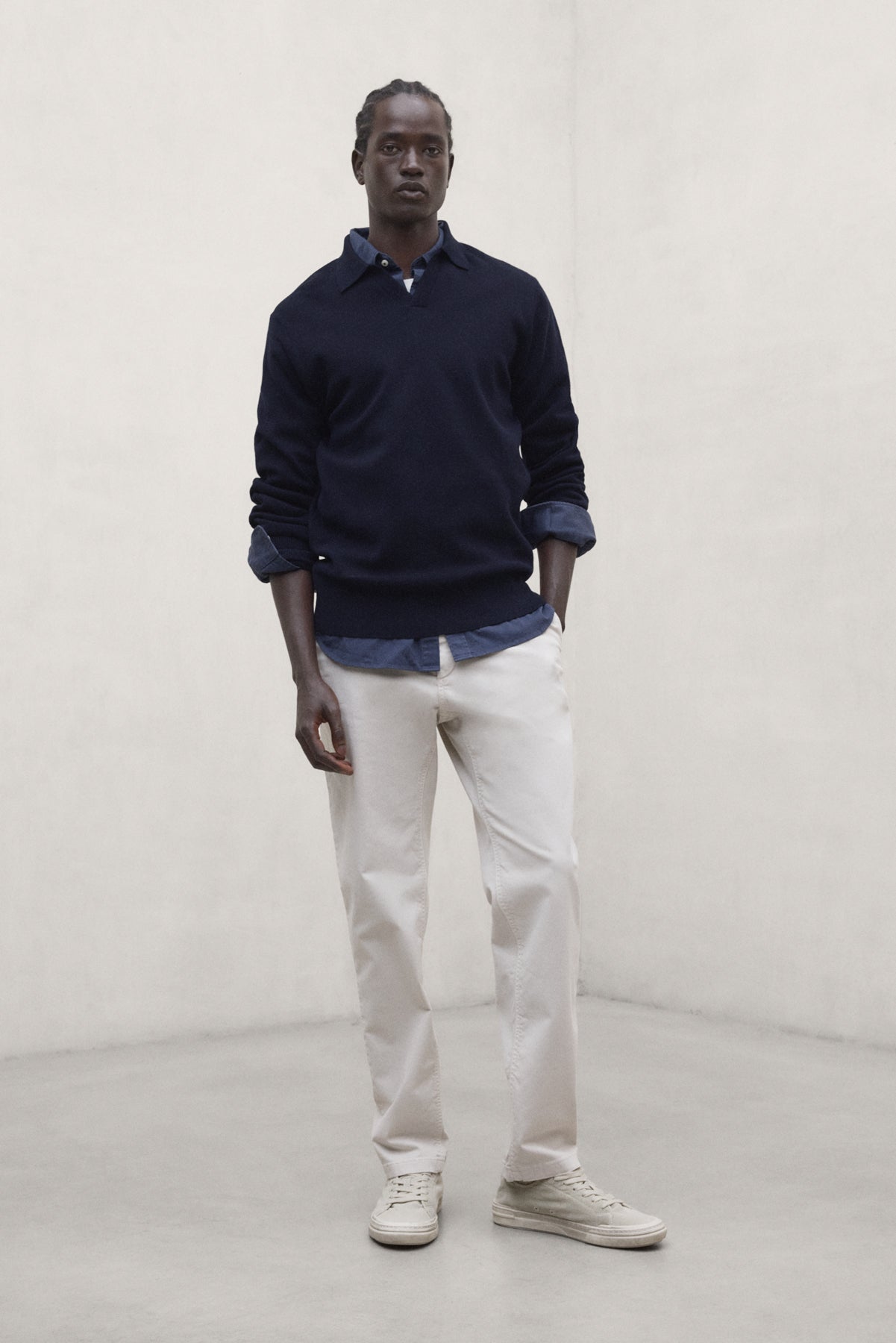 NAVY BLUE MOPANE SWEATER