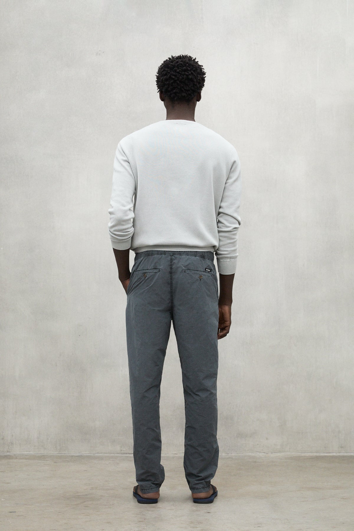 DARK GREY ETHIC NYLON TROUSERS