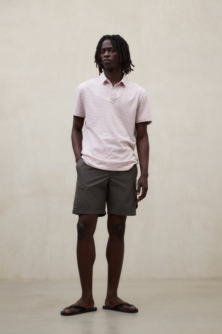 STRIPED PINK LOGAN POLO SHIRT