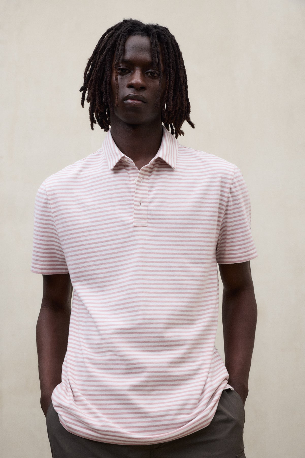 STRIPED PINK LOGAN POLO SHIRT