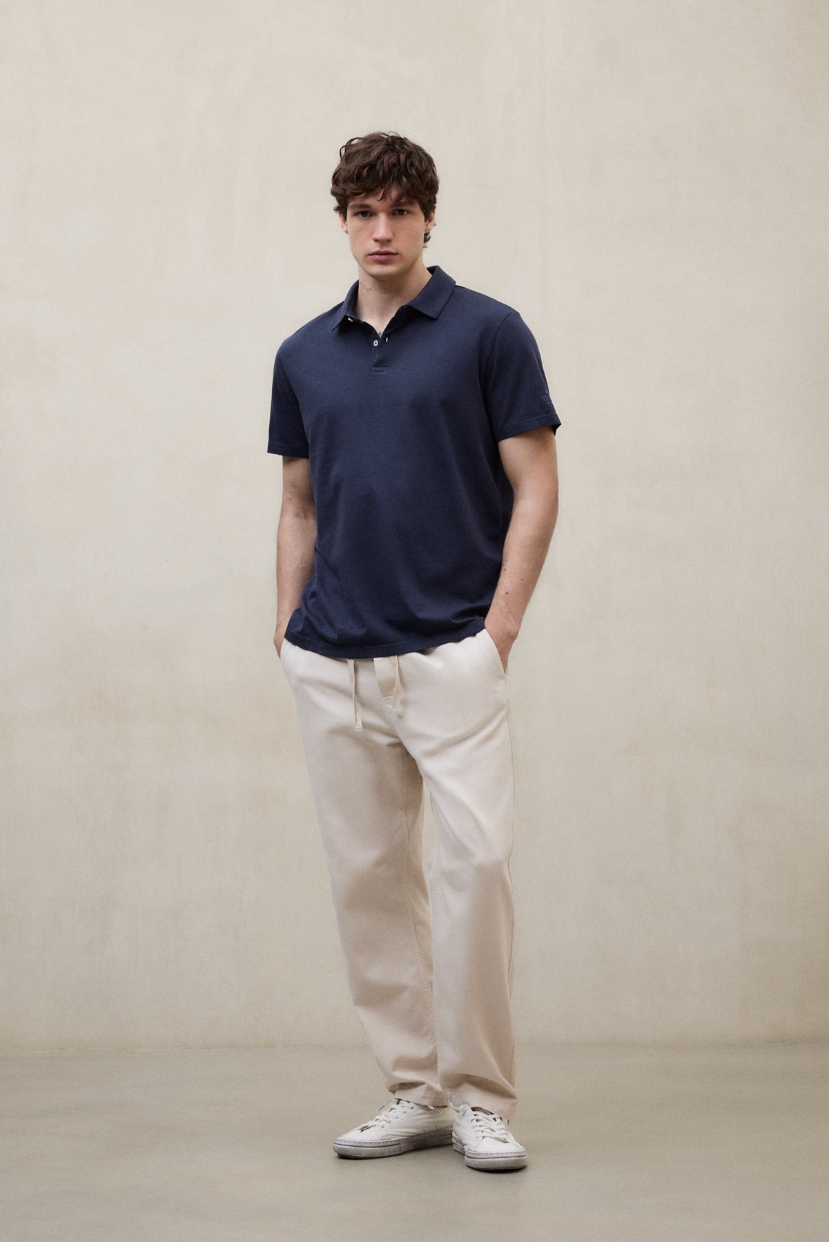 THEO STRICKPOLO IN MARINEBLAU