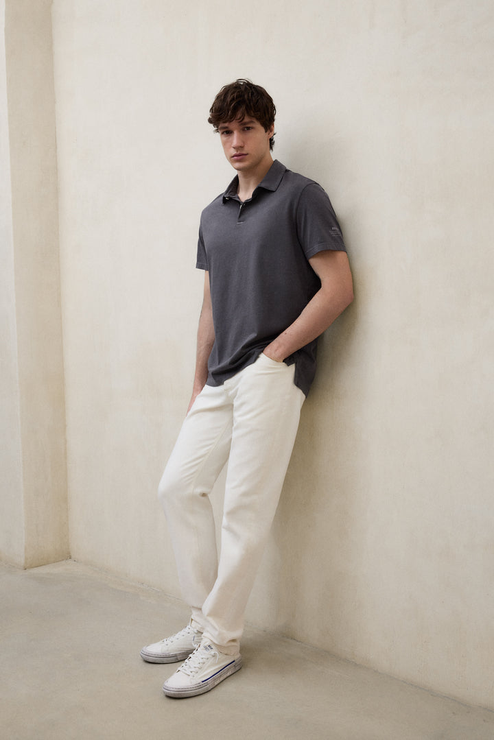 POLO IN MAGLIA THEO GRIGIO SCURO