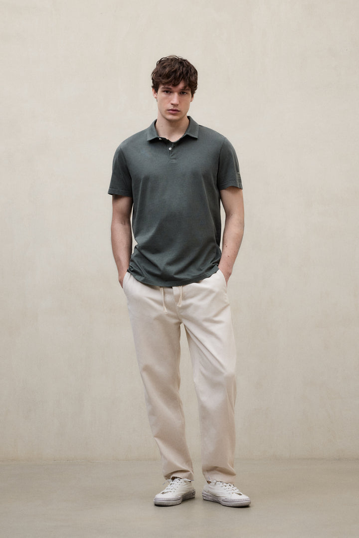POLO IN MAGLIA THEO VERDE SCURO