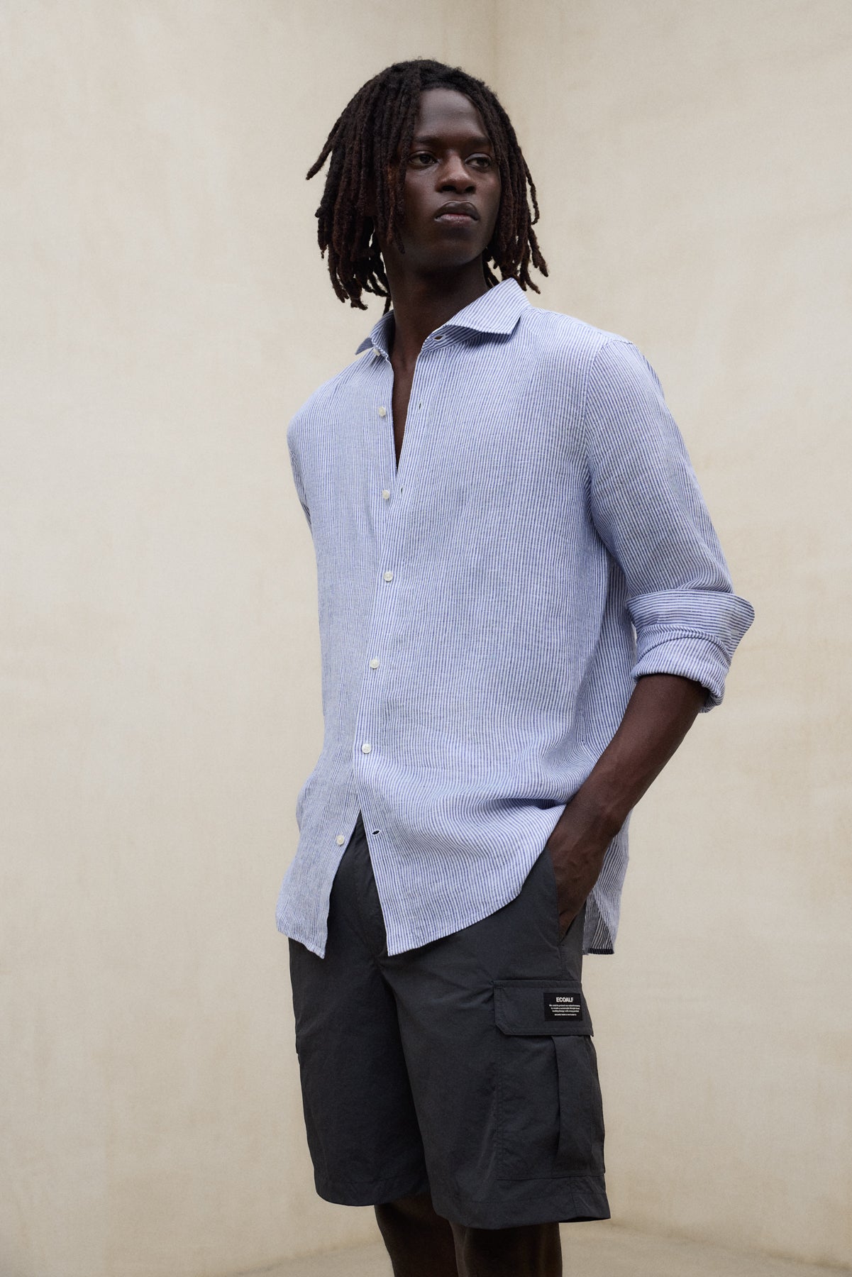 CAMISA ALFREDO DE LINO A RAYAS AZUL MARINO