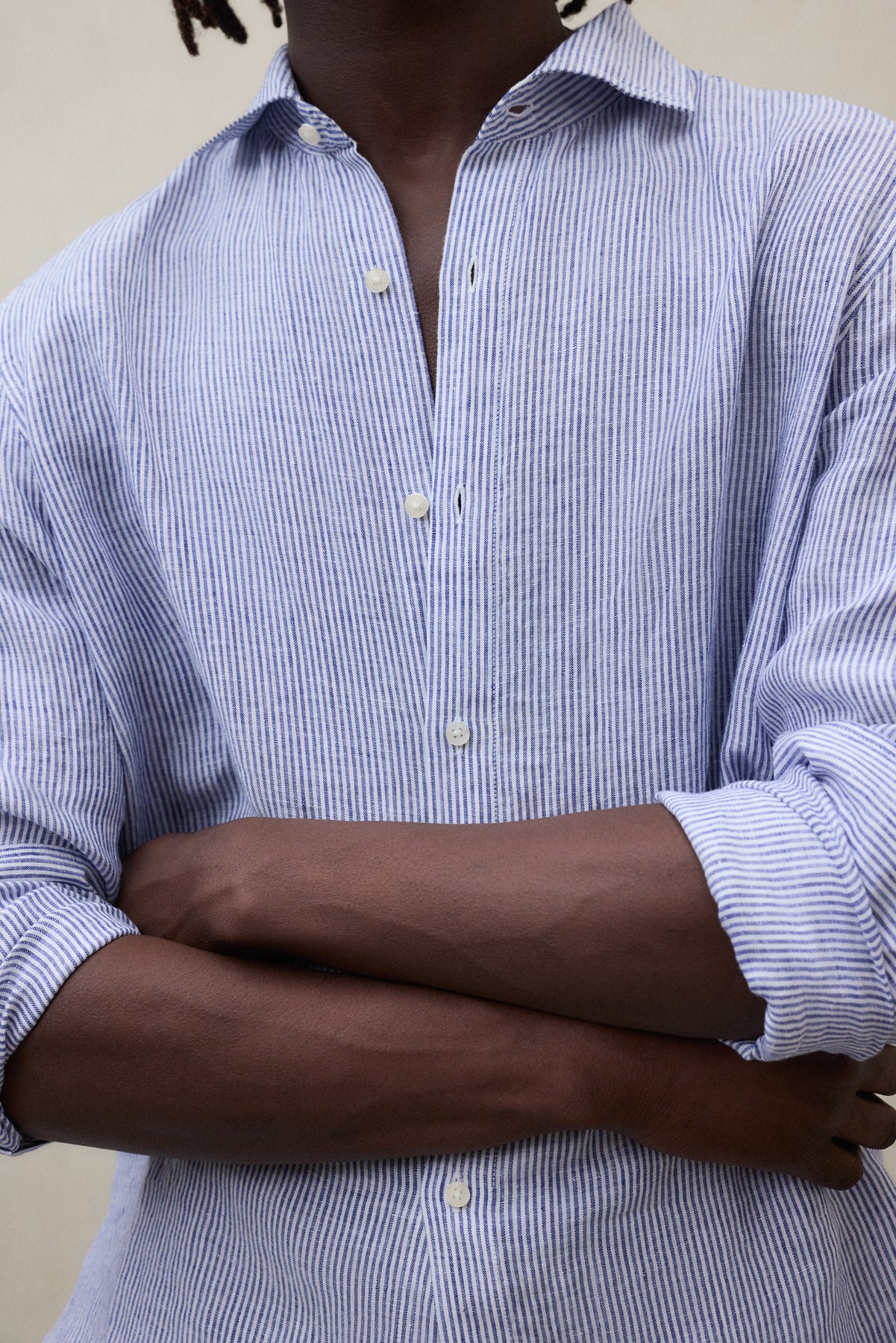 CAMISA ALFREDO DE LINO A RAYAS AZUL MARINO
