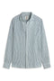 CAMICIA IN LINO ALFREDO A RIGHE VERDE