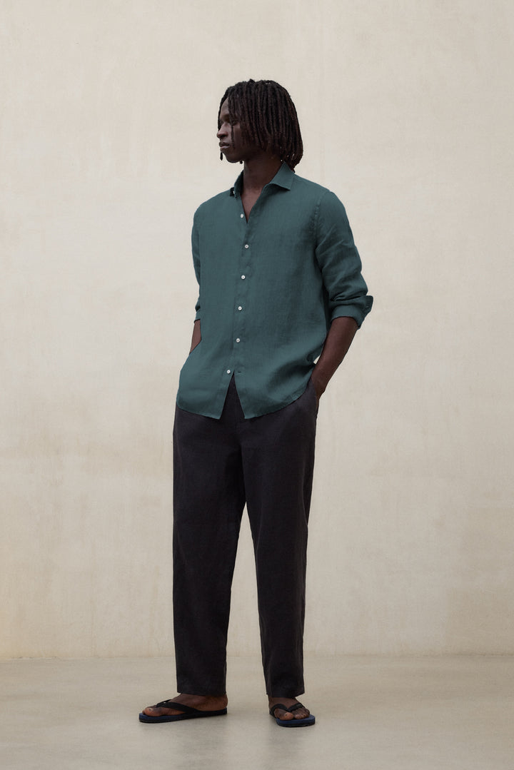 CAMISA ALFREDO DE LINO VERDE