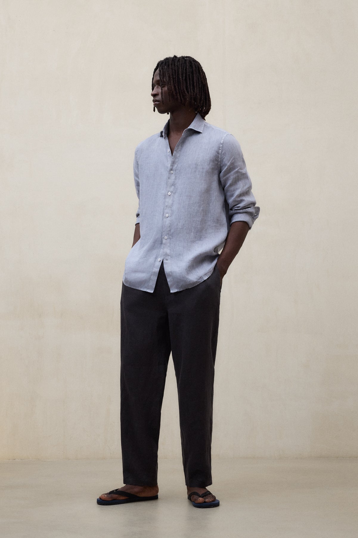 CAMISA ALFREDO DE LINO AZUL