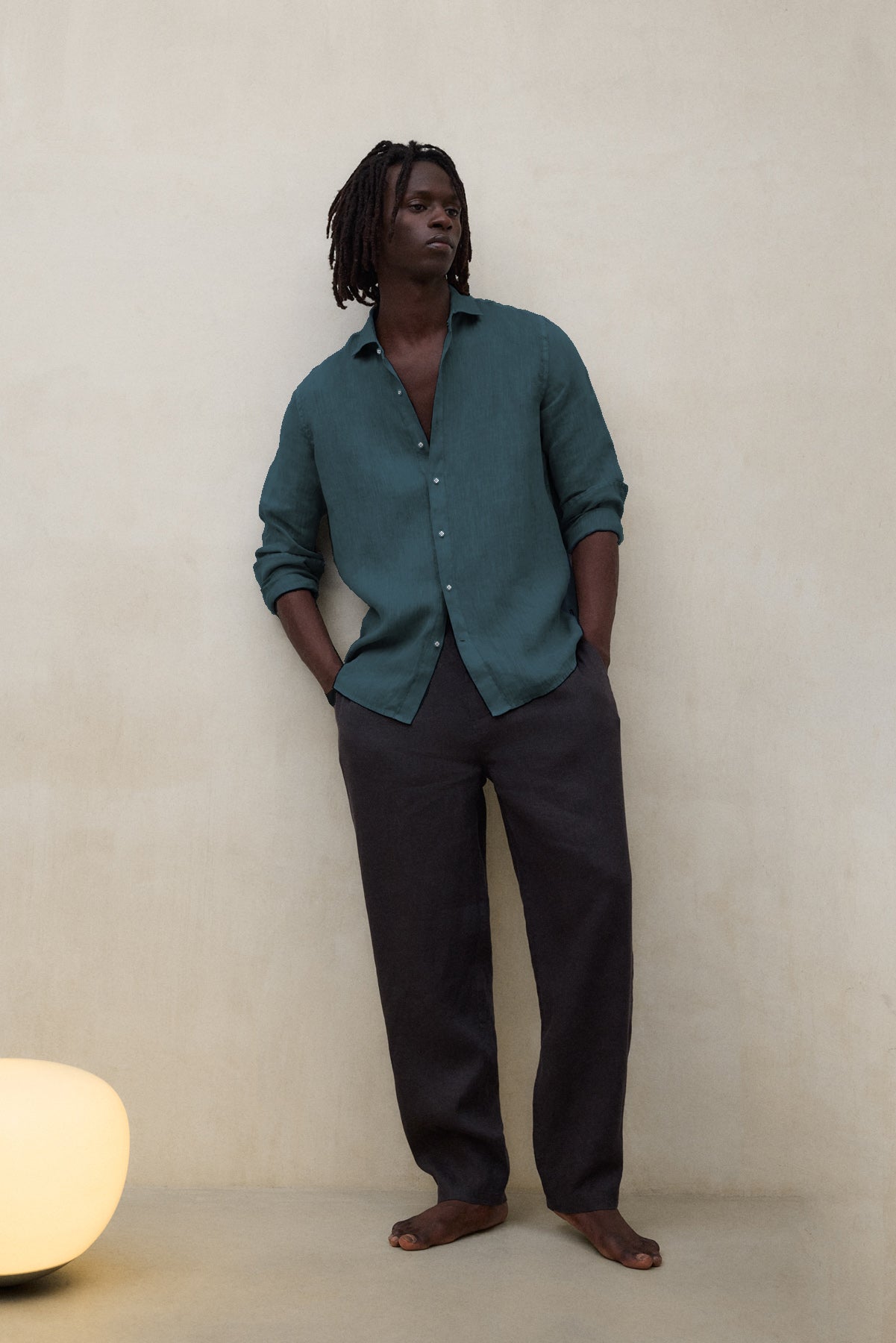 CAMISA ALFREDO DE LINO VERDE