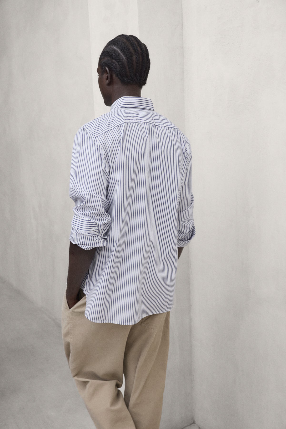 CAMISA DE RAYAS ALFREDO AZUL Y BLANCO
