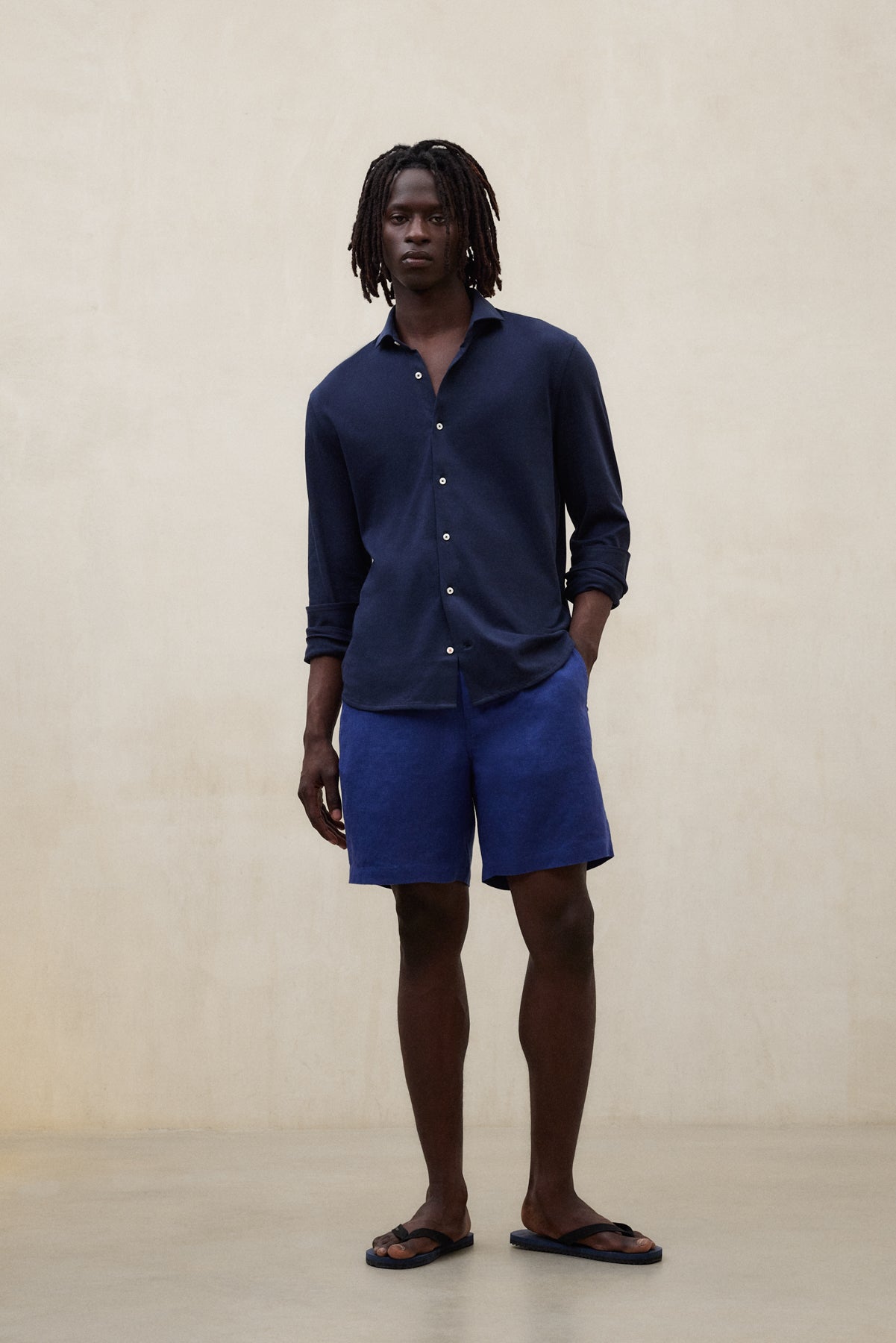 NAVY BLUE MOLE SHIRT