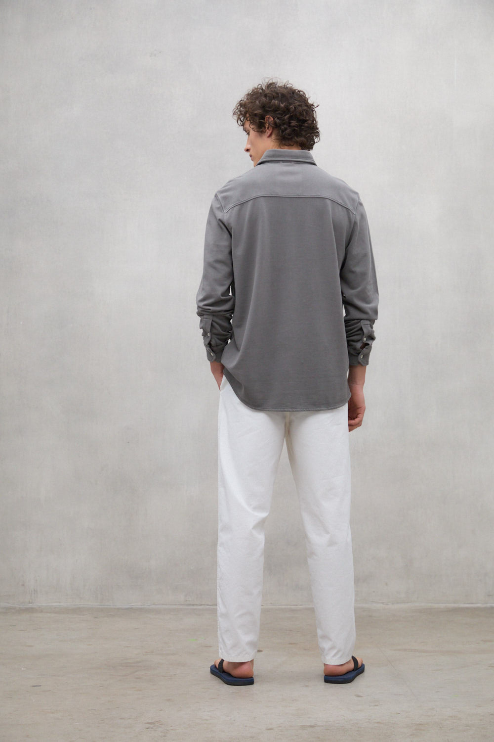 DARK GREY POL PIQUE SHIRT