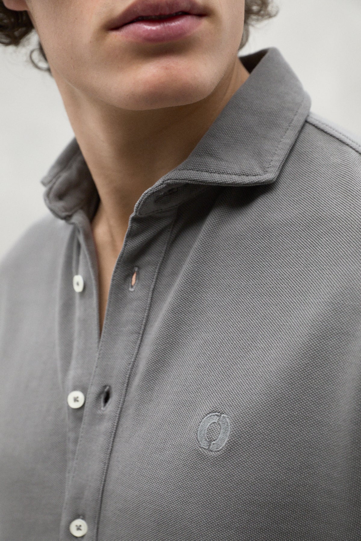 CHEMISE POL PIQUE GRIS FONCÉ