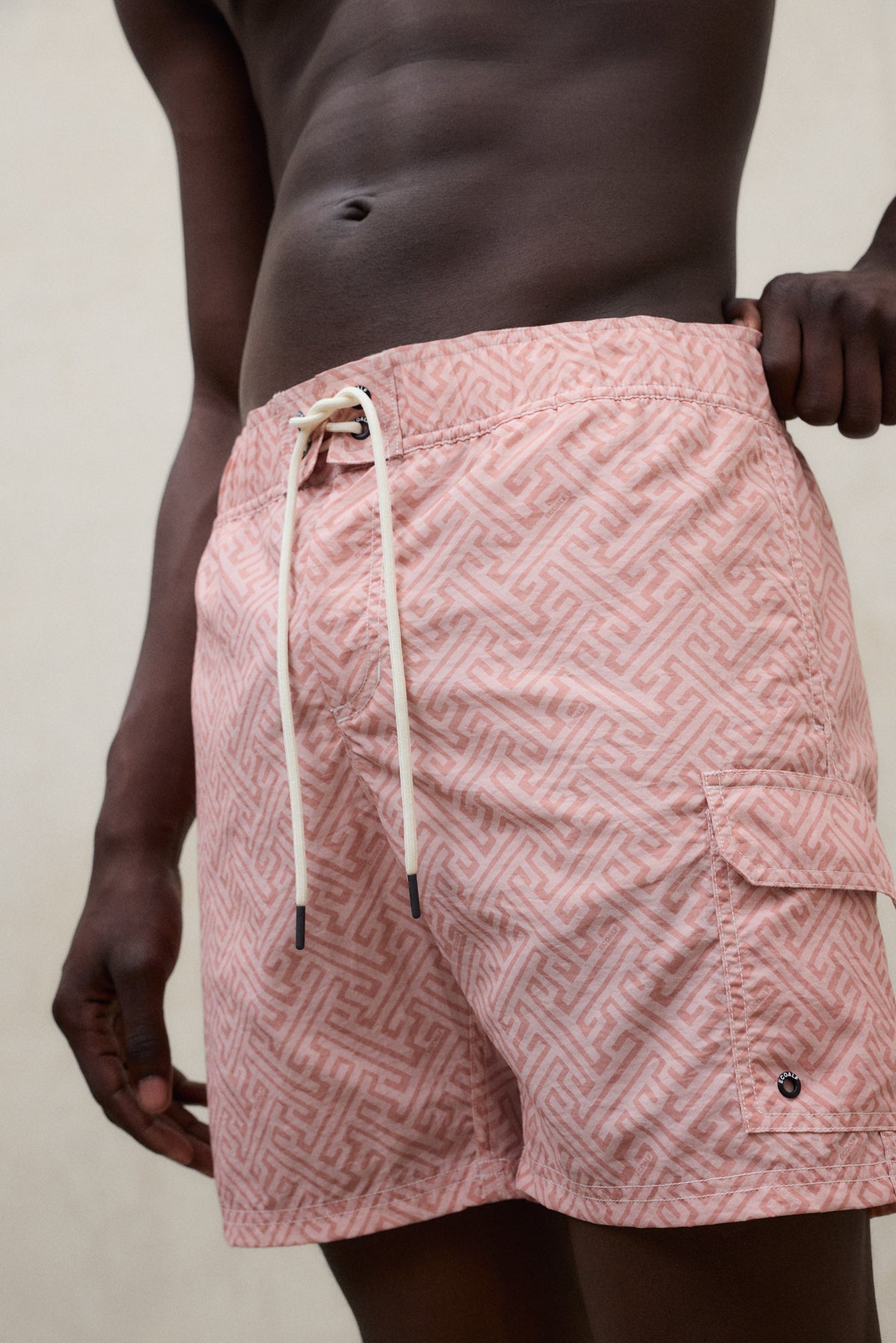 PINK BIQUE SWIM TRUNKS