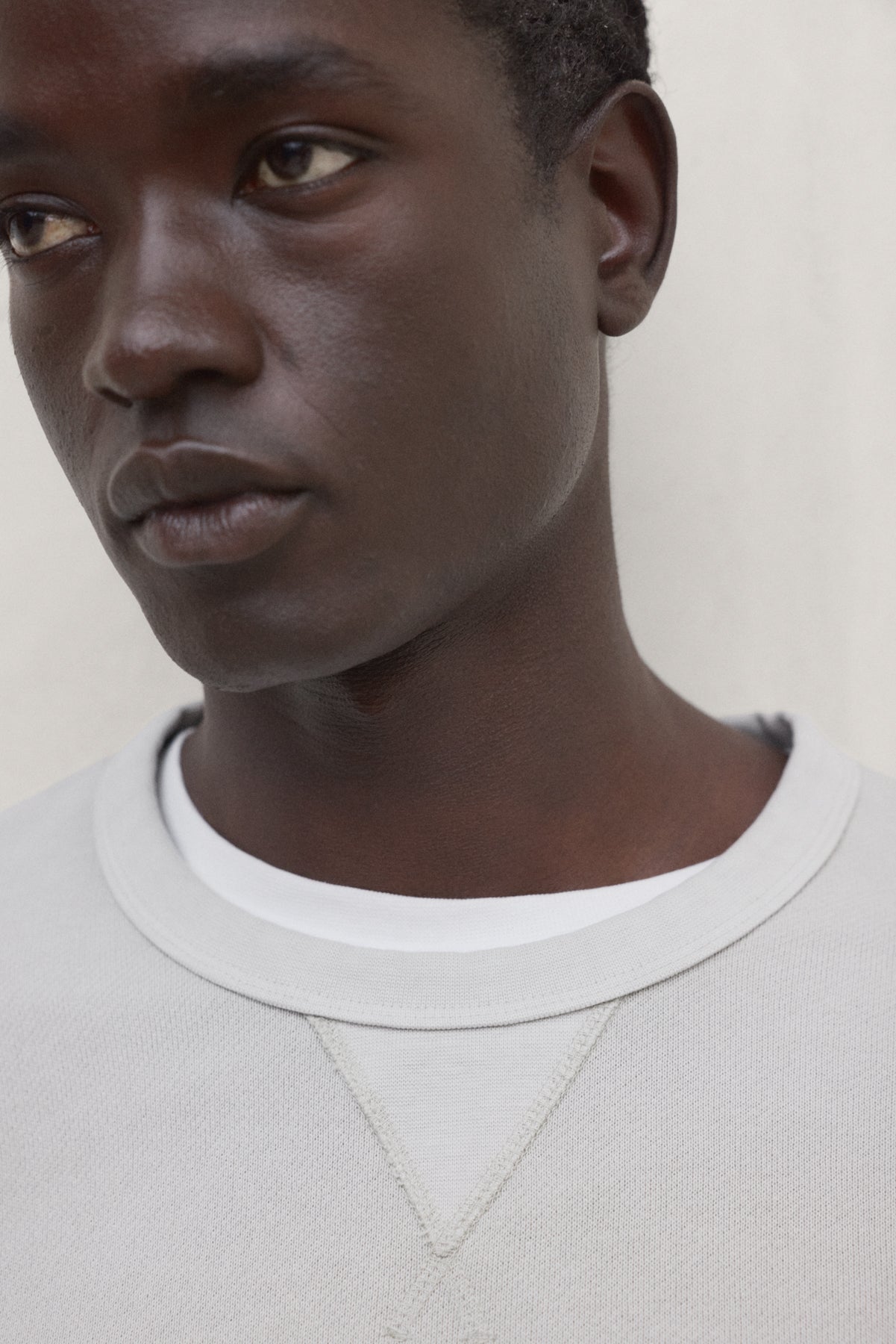SWEAT-SHIRT GOLA GRIS CLAIR
