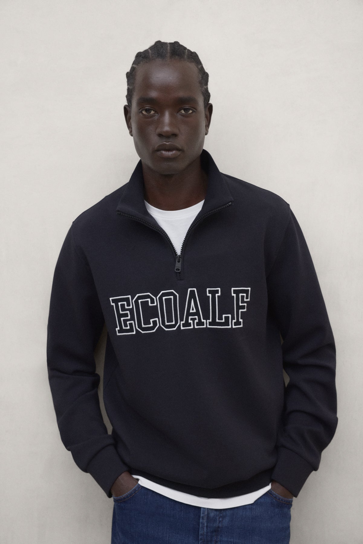 NAVY BLUE TEREL LOGO SWEATSHIRT