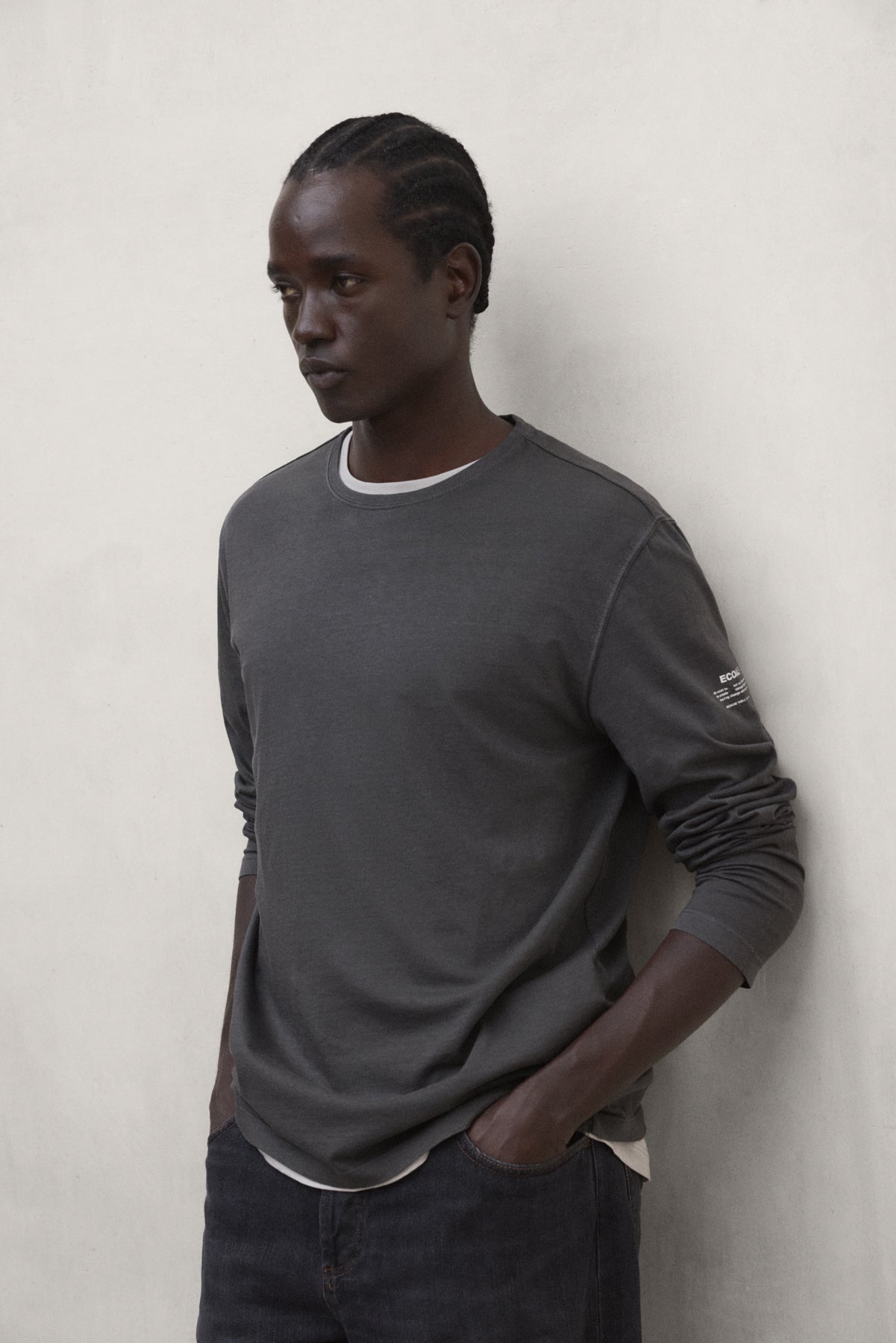 LANGARM T-SHIRT LAREDO DUNKELGRAU
