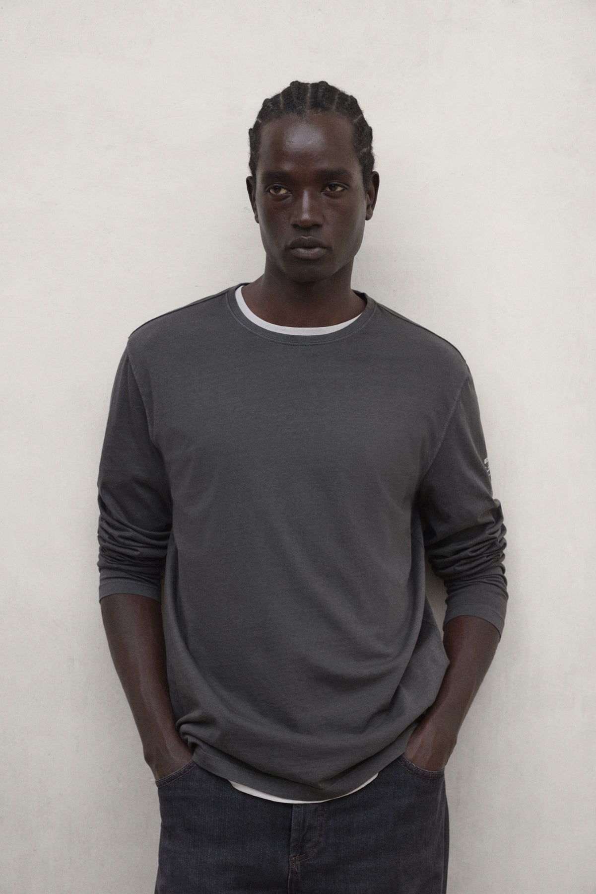 LANGARM T-SHIRT LAREDO DUNKELGRAU