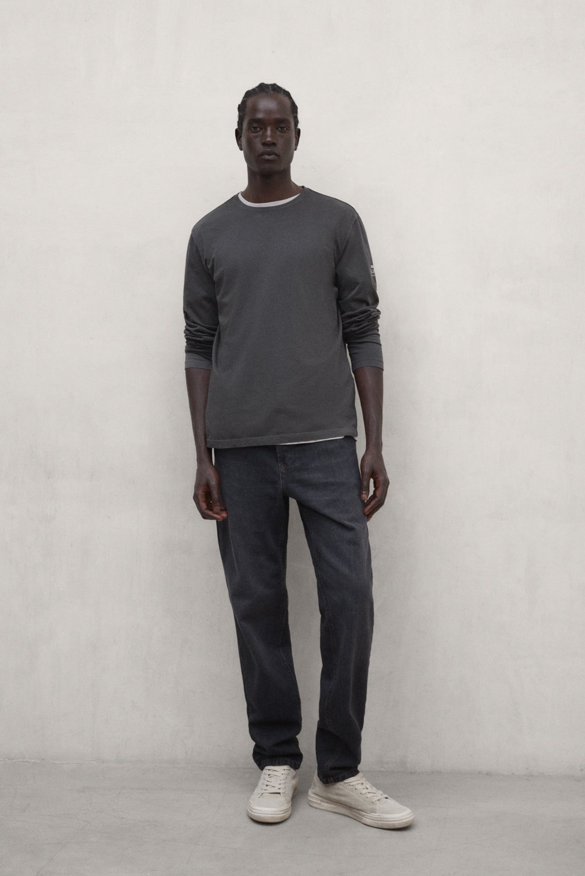 LANGARM T-SHIRT LAREDO DUNKELGRAU