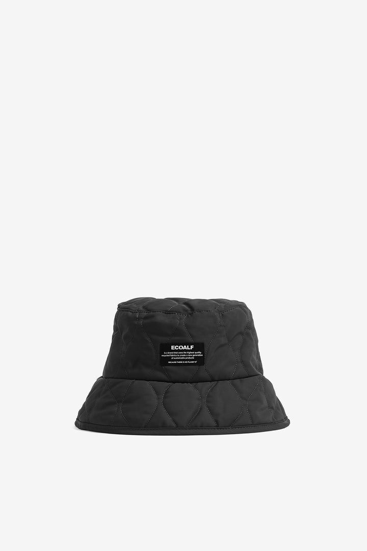 BLACK FLOCK BUCKET HAT