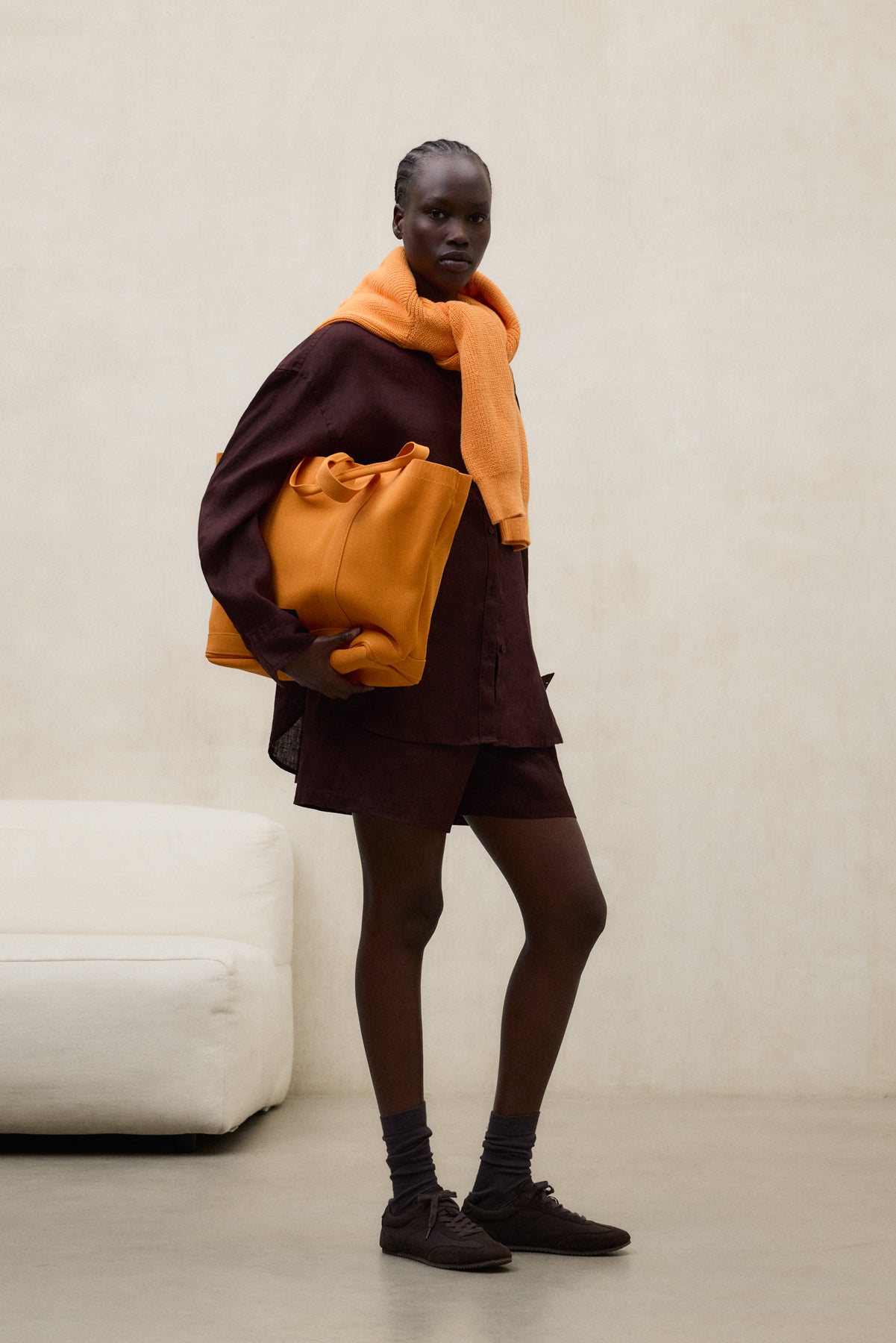 BOLSO SHOPPER MARTA TIKA LISO NARANJA DE MUJER