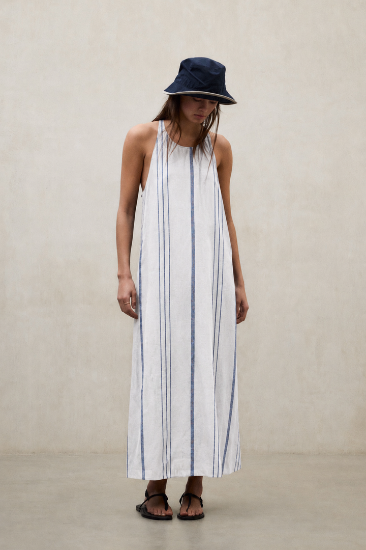 VESTIDO DE RAYAS CROME BLANCO
