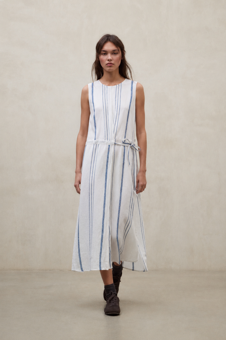 VESTIDO DE RAYAS ZOE BLANCO