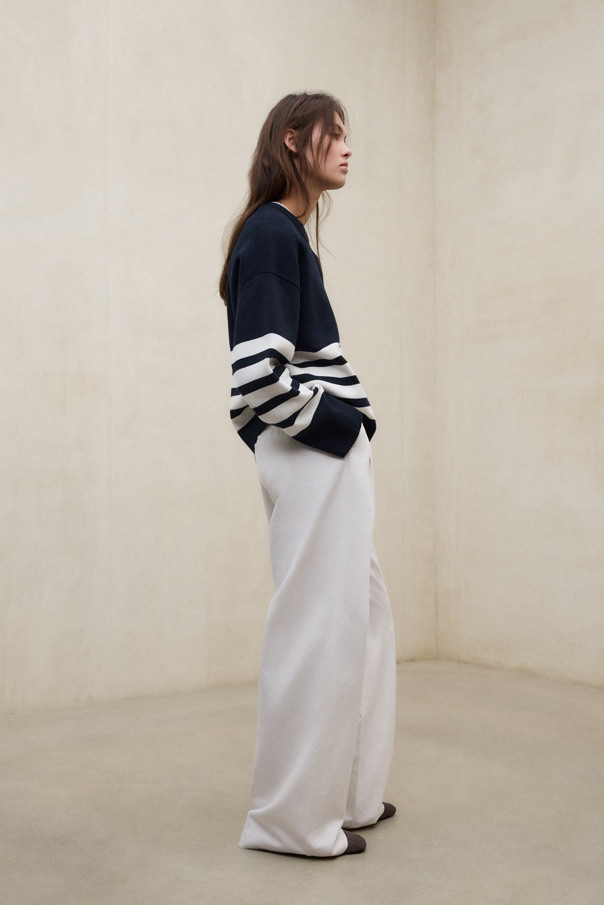 PANTALONES DE LINO MIEL BLANCO