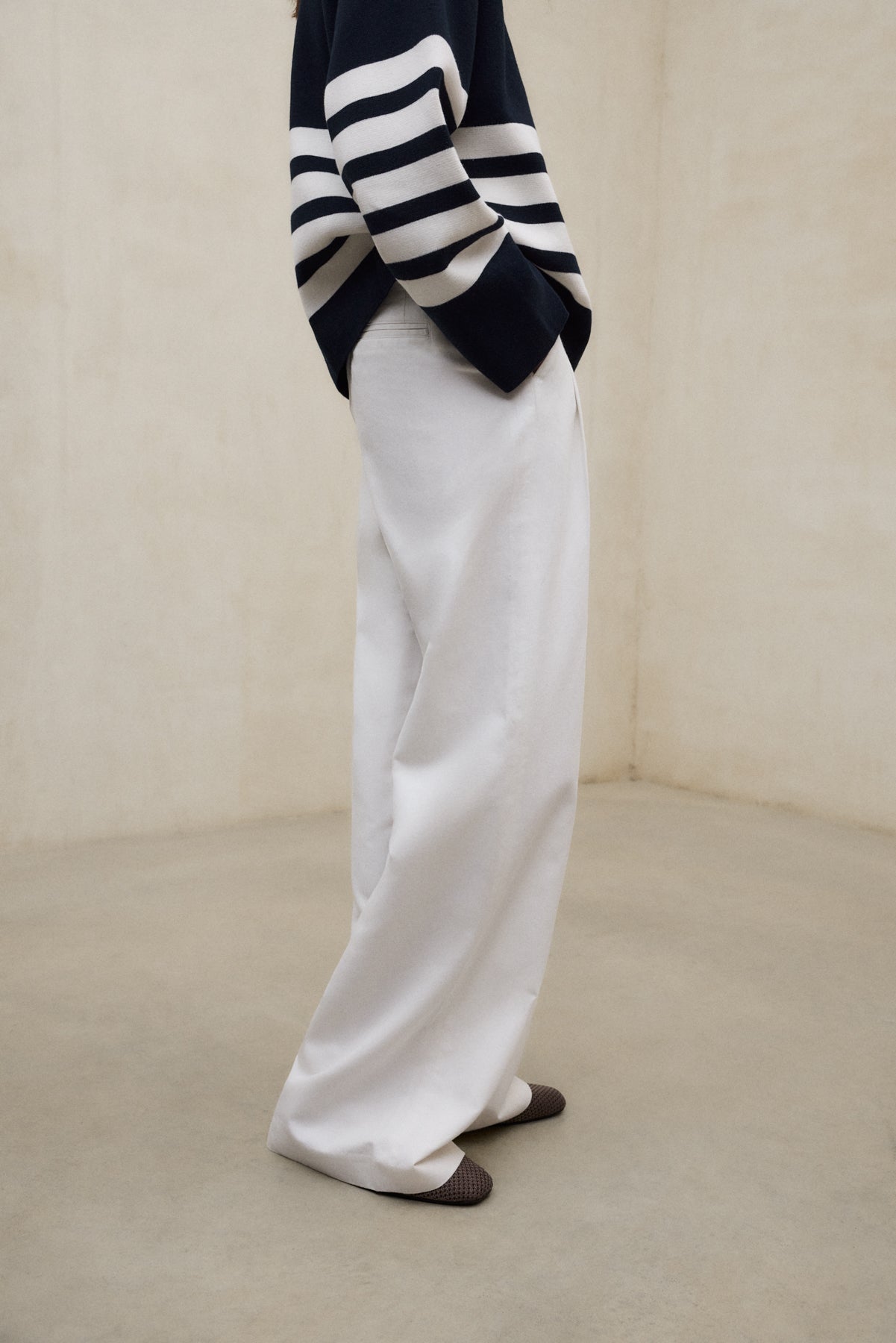 PANTALONES DE LINO MIEL BLANCO