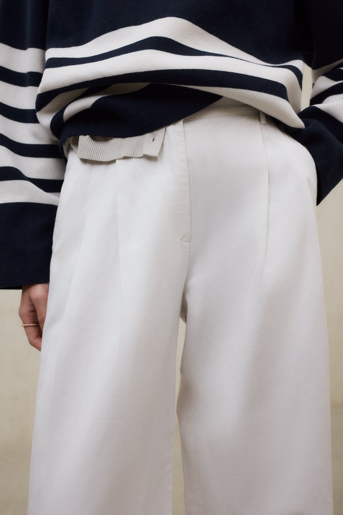 PANTALONES DE LINO MIEL BLANCO