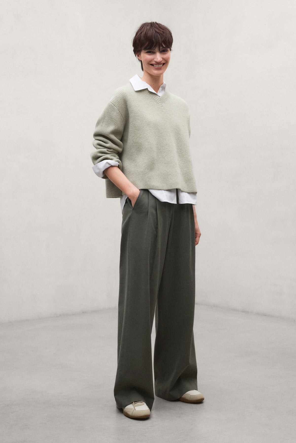 PANTALON COTON TECHNIQUE MIEL VERT