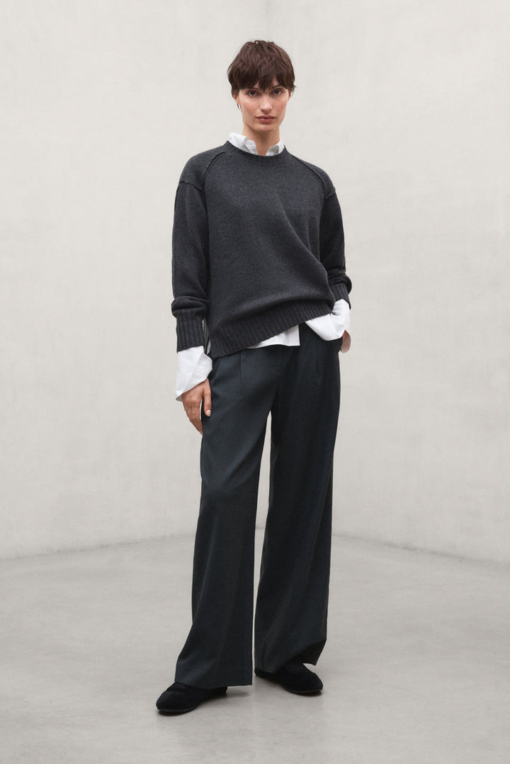 PANTALON COTON MIEL GRIS FONCÉ