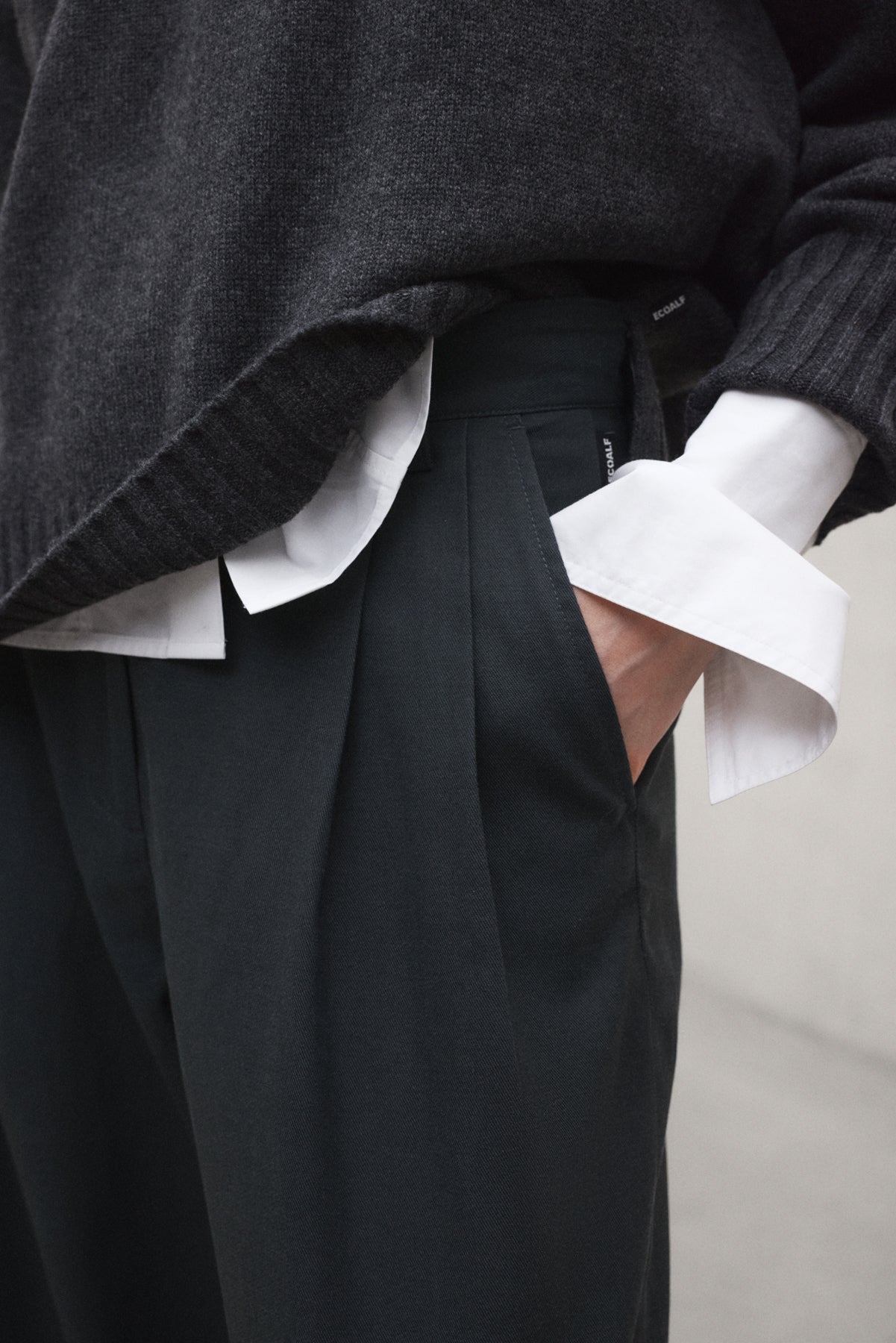 DARK GREY COTTON MIEL TROUSERS