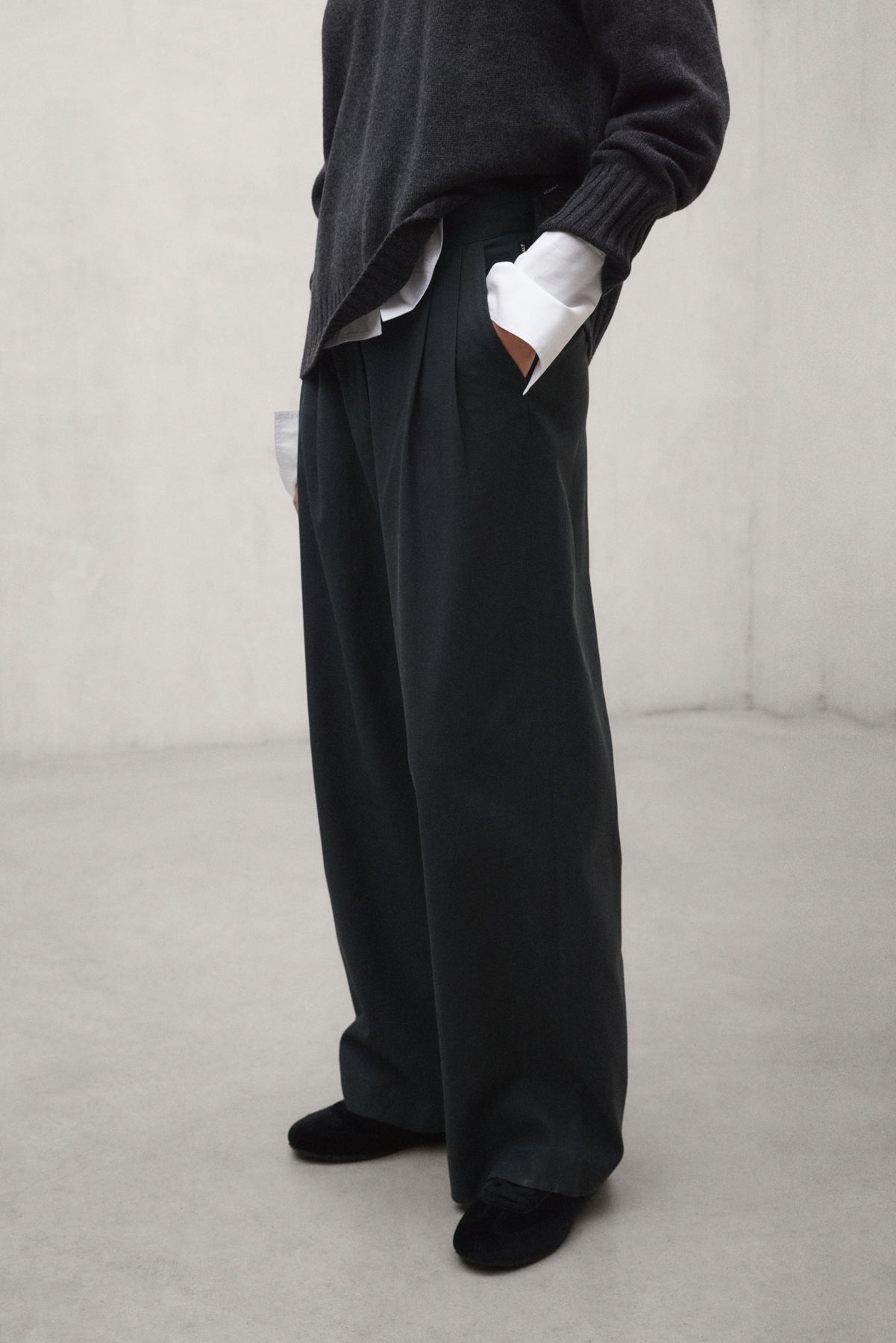 DARK GREY COTTON MIEL TROUSERS