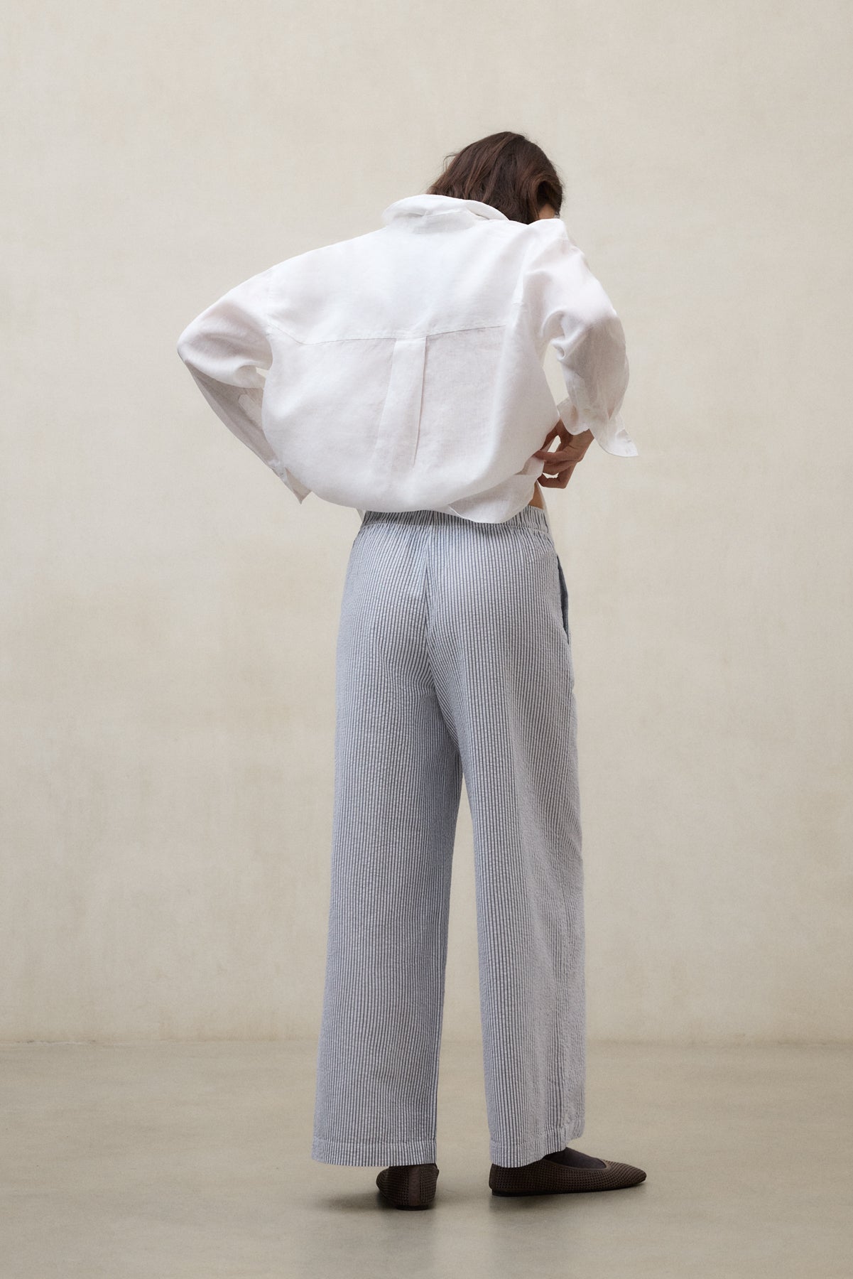 PANTALONES MOSS AZUL Y BLANCO