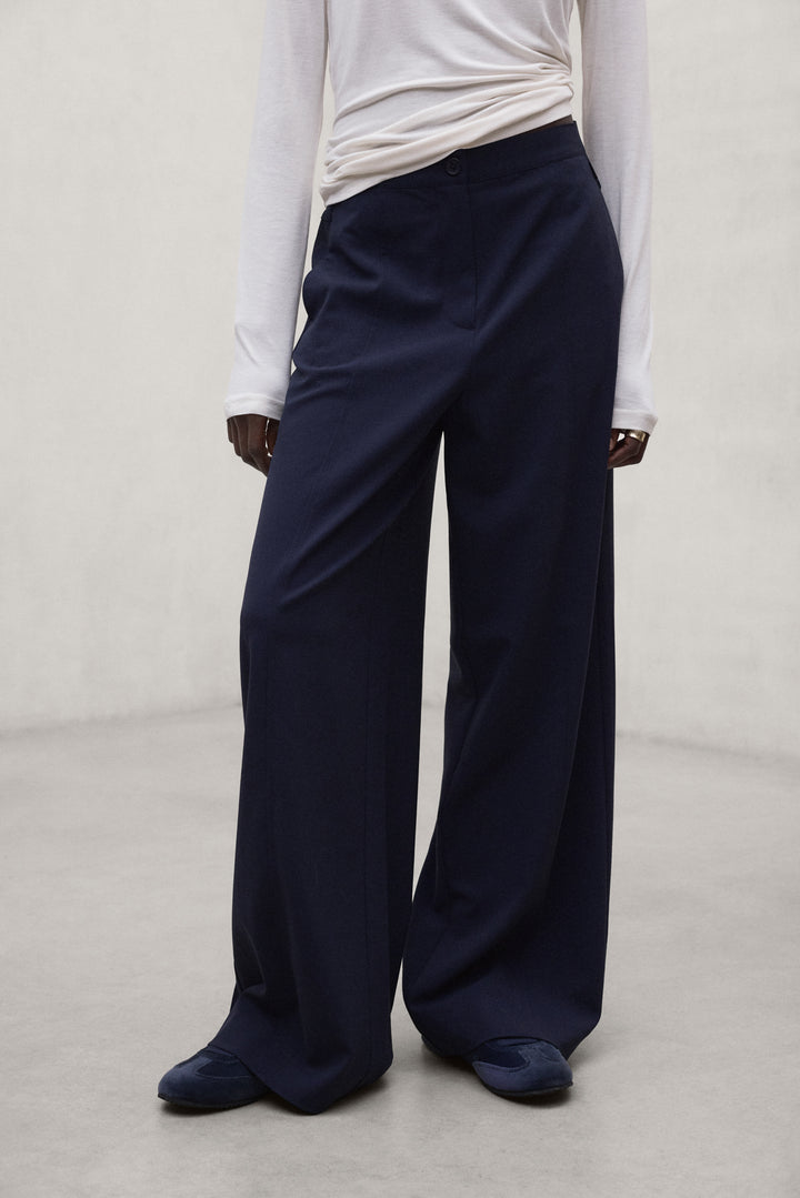 PANTALON EN COTON SIERRA BLEU MARINE