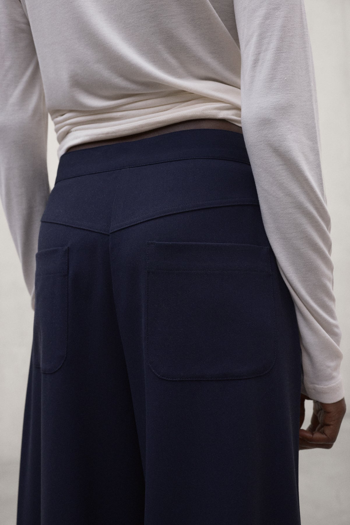 PANTALON EN COTON SIERRA BLEU MARINE
