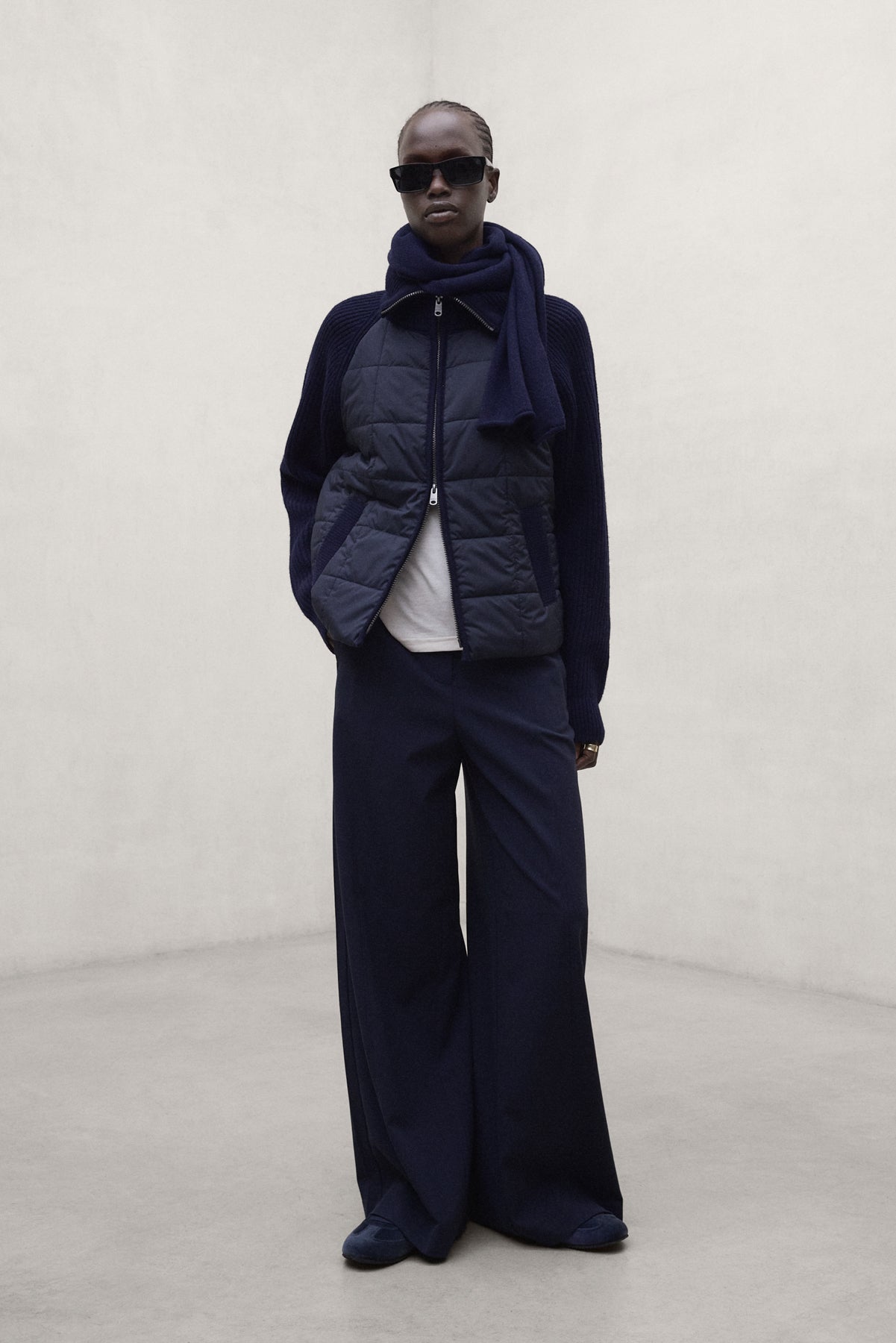 PANTALON EN COTON SIERRA BLEU MARINE